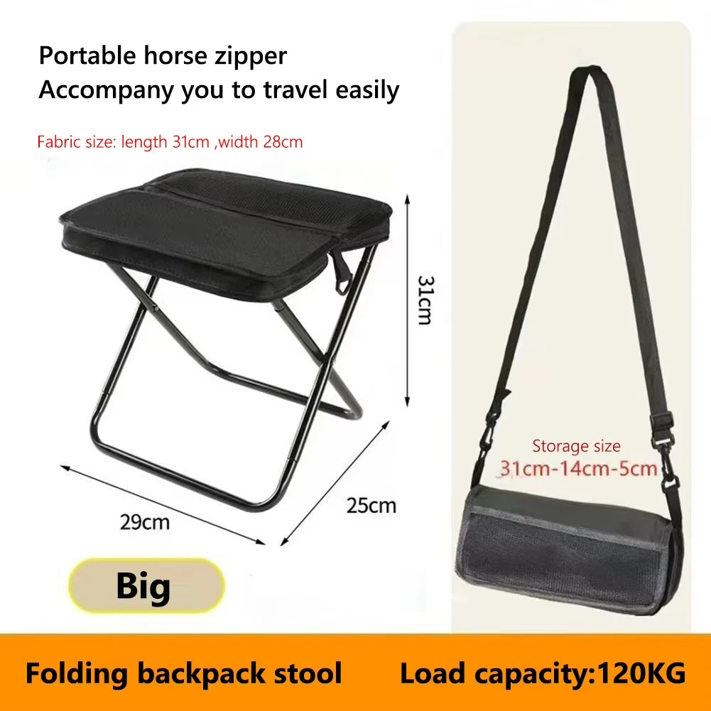 Lightweight Foldable Stool Shoulder Bag Design Collapsible Chair for Outdoor Camping & Fishing