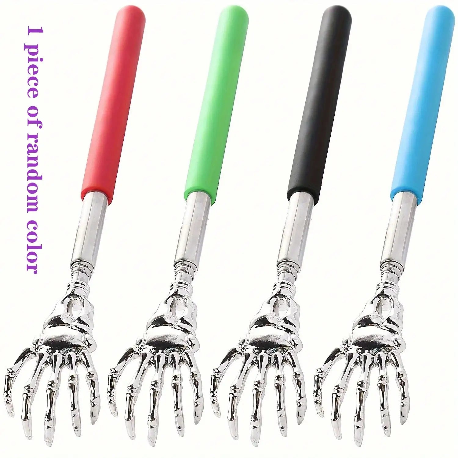 1PC random color Extendable Back Scratcher, Stainless Steel Portable Telescopic Rubber Handle Back Scratchers For Thanksgiving