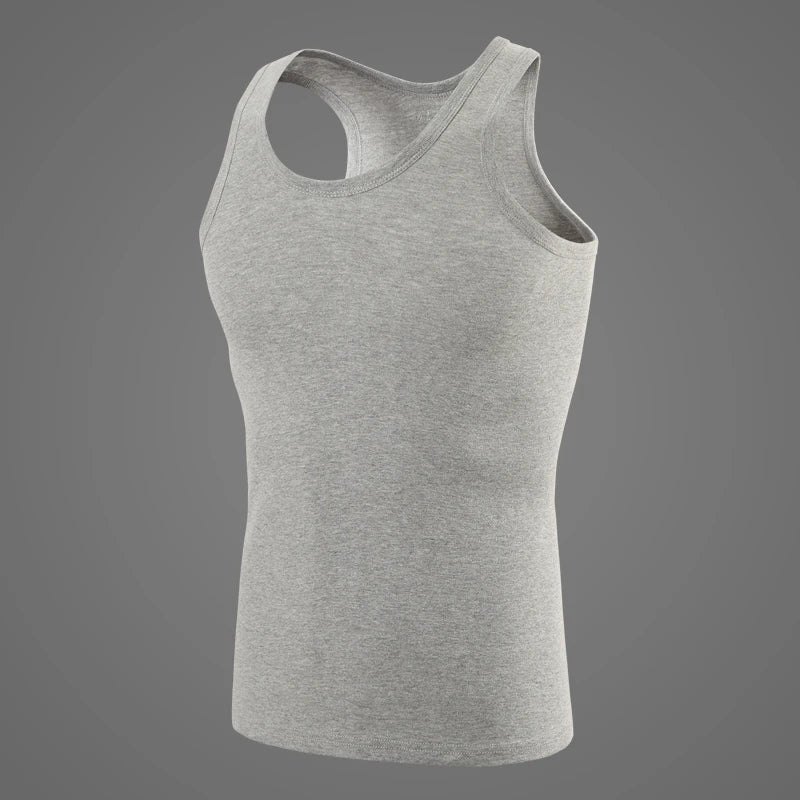1 Pack Four Seasons Men's Cotton Joker Vest Teenagers Simple Fit Sports Fitness T-shirt Middle-aged Casual Sleeveless Shirt