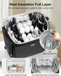 Rolling Makeup Case Hair Tools Travel Bag Cosmetology Case on Wheels with 6 Clear Bags, Professional Hairstylist