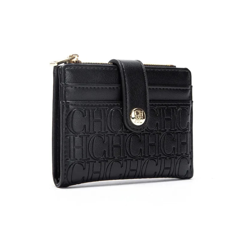 CH New Classic Folding Money Clip Compact Lightweight Luxury Brand Design Sense Letter Decoration Card Bag Women Zero Wallet