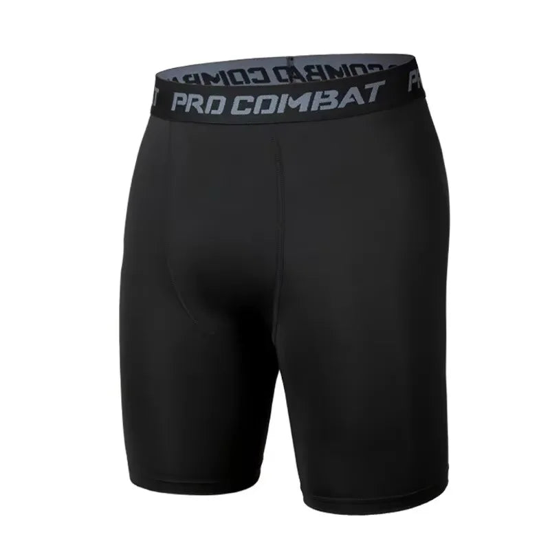 Mens Gym Shorts with Pockets Workout Compression Leggings for Men Polyester Boxer Briefs Running Basketball Athletic Tights