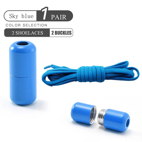 Elastic No-Tie Shoelaces Semicircle Shoe Laces For Kids and Adult Sneakers Shoelace Quick Lazy Metal Lock Laces Shoe Strings