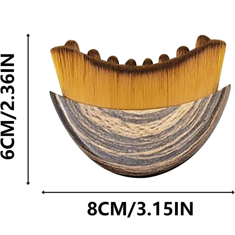 Lymphatic Contour Face Brush & Wooden Meridian Massage Comb Anti-static 6-Claw,Jawline Sculpting,Drainage Massager for Face&Head