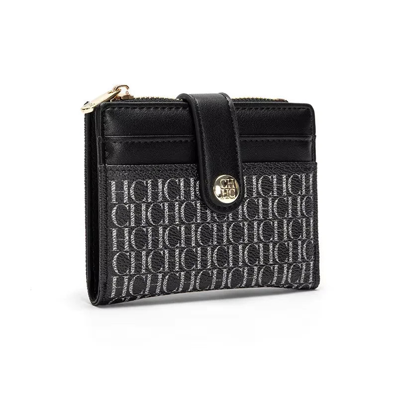 CH New Classic Folding Money Clip Compact Lightweight Luxury Brand Design Sense Letter Decoration Card Bag Women Zero Wallet