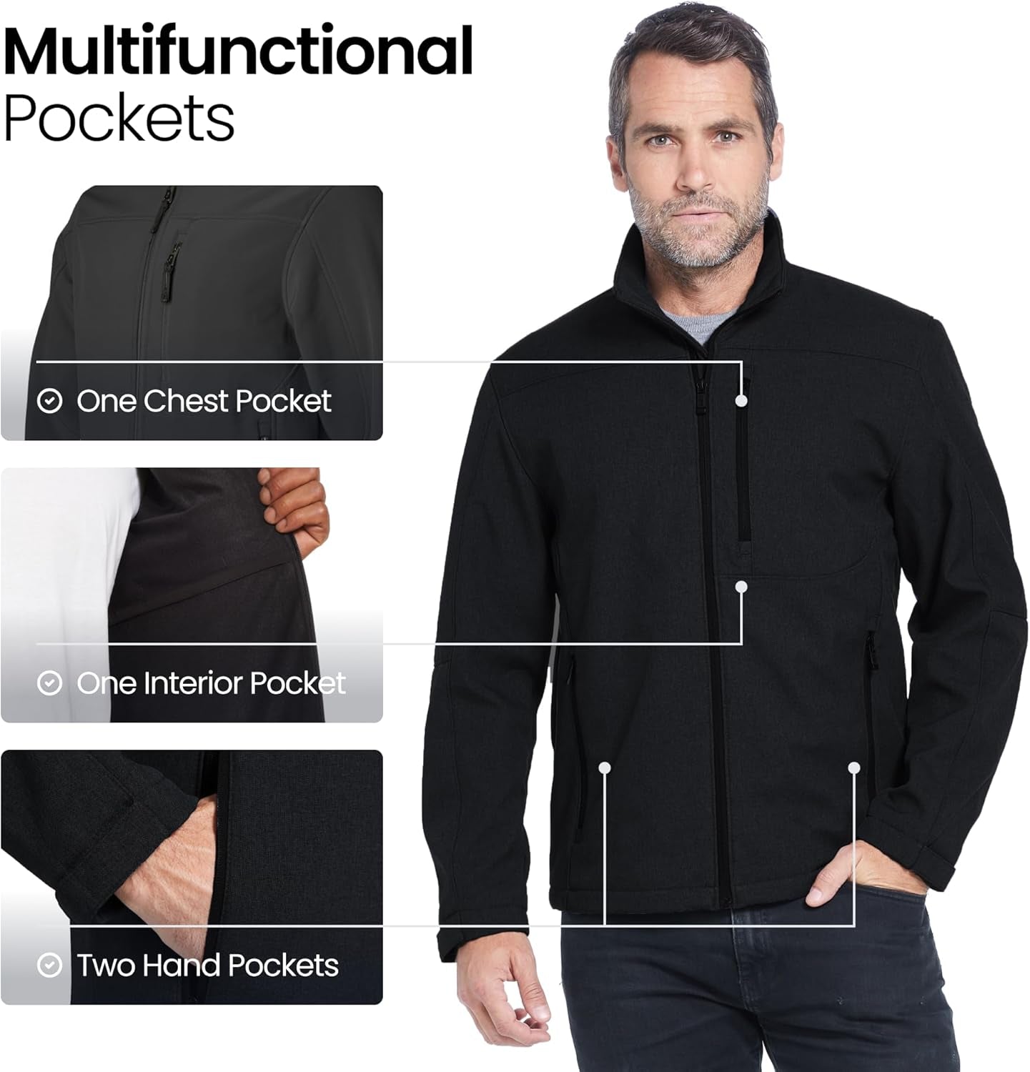 Ultimate  Men's Softshell Jacket – Lightweight, Wind & Water Resistant Outdoor Essential