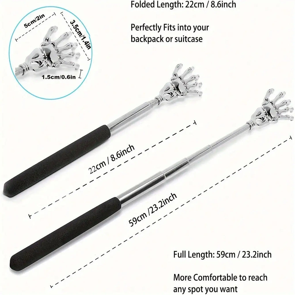 1PC random color Extendable Back Scratcher, Stainless Steel Portable Telescopic Rubber Handle Back Scratchers For Thanksgiving