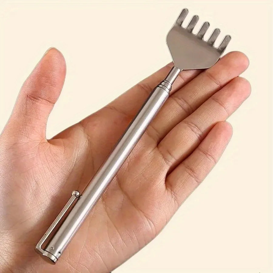 1PC random color Extendable Back Scratcher, Stainless Steel Portable Telescopic Rubber Handle Back Scratchers For Thanksgiving