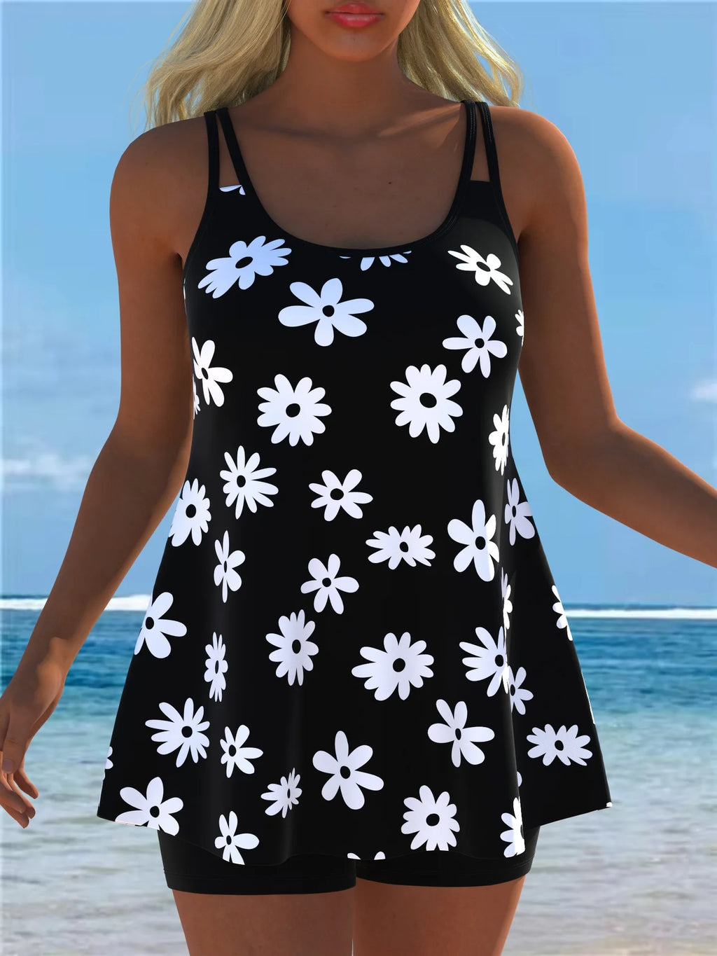 New Tankini Swimwears Tankini Set Sexy Swimsuit Women Summer Bathing Suit Bikini Set Sleeveless Beach Swimming Suit Female