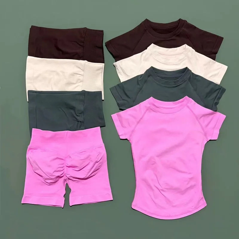 Sømløst Treningssett – Topp og Tights for Yoga og Trening