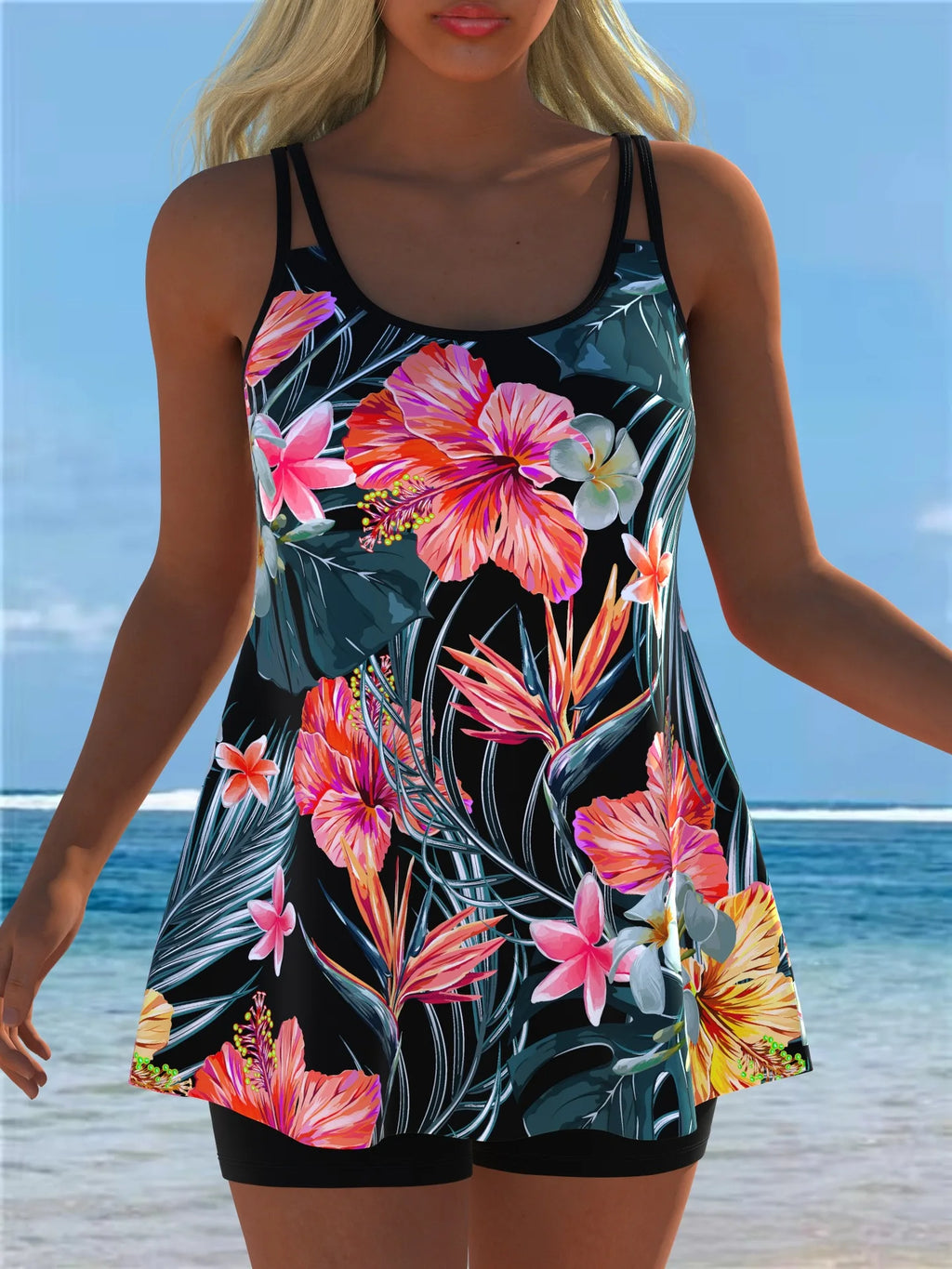 New Tankini Swimwears Tankini Set Sexy Swimsuit Women Summer Bathing Suit Bikini Set Sleeveless Beach Swimming Suit Female