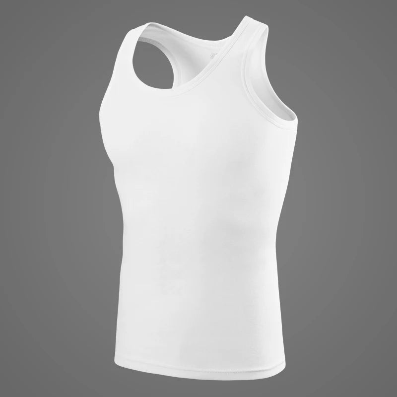 1 Pack Four Seasons Men's Cotton Joker Vest Teenagers Simple Fit Sports Fitness T-shirt Middle-aged Casual Sleeveless Shirt