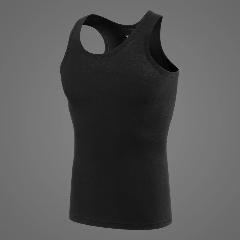 1 Pack Four Seasons Men's Cotton Joker Vest Teenagers Simple Fit Sports Fitness T-shirt Middle-aged Casual Sleeveless Shirt