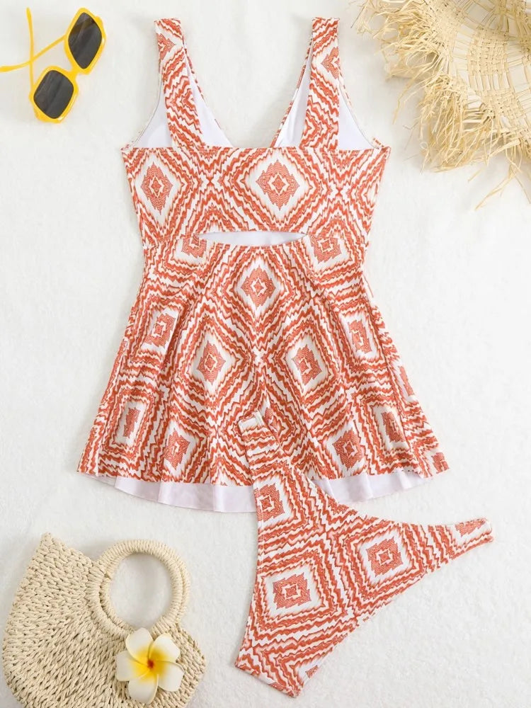New Tankini Swimwears Tankini Set Sexy Swimsuit Women Summer Bathing Suit Bikini Set Sleeveless Beach Swimming Suit Female
