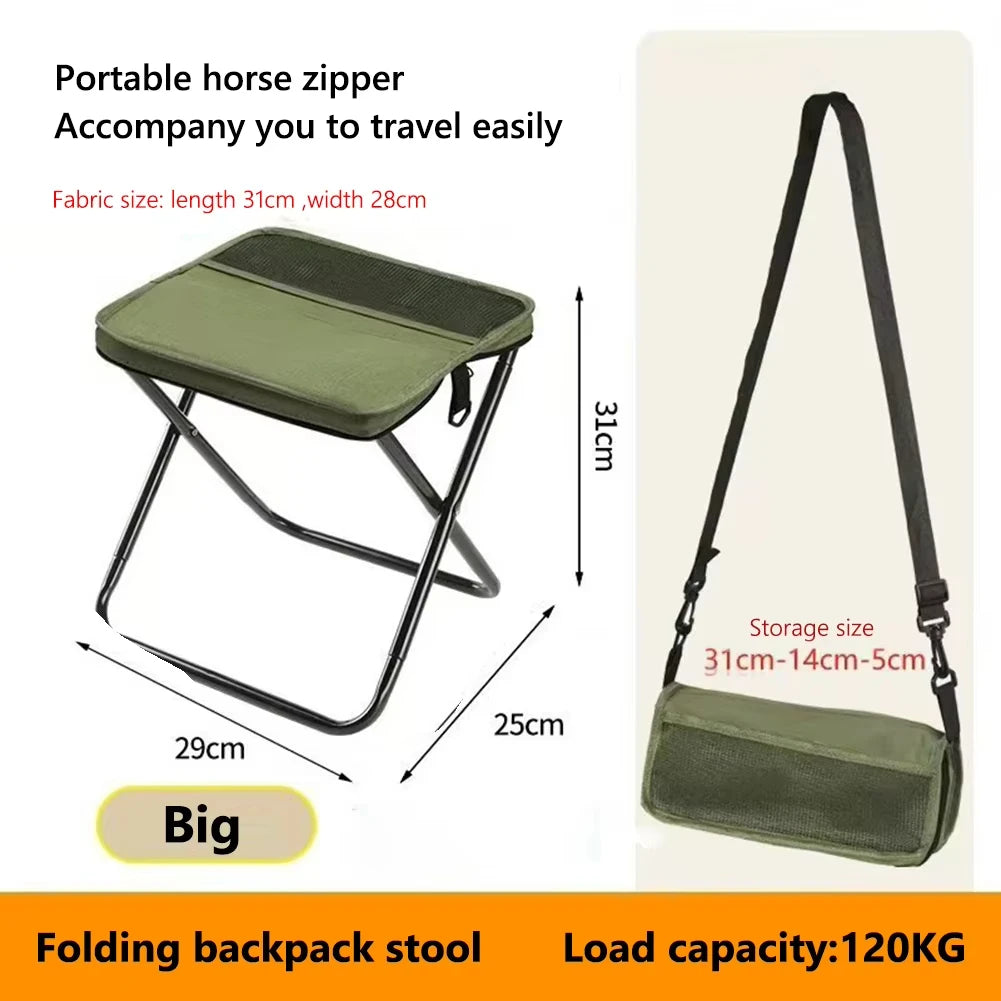 Lightweight Foldable Stool Shoulder Bag Design Collapsible Chair for Outdoor Camping & Fishing