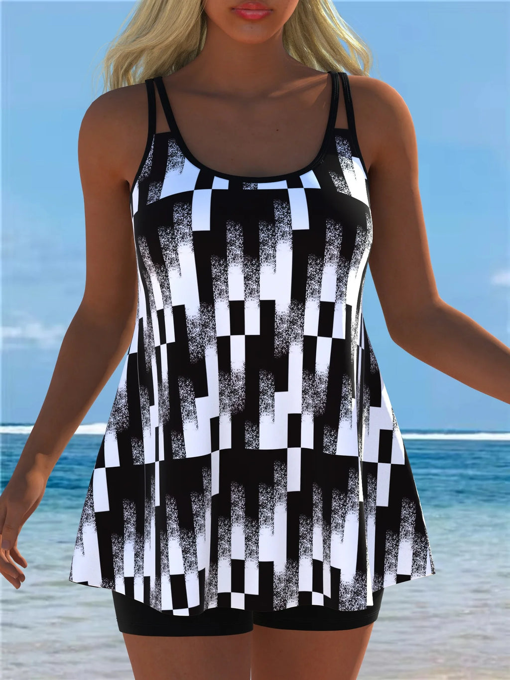 New Tankini Swimwears Tankini Set Sexy Swimsuit Women Summer Bathing Suit Bikini Set Sleeveless Beach Swimming Suit Female