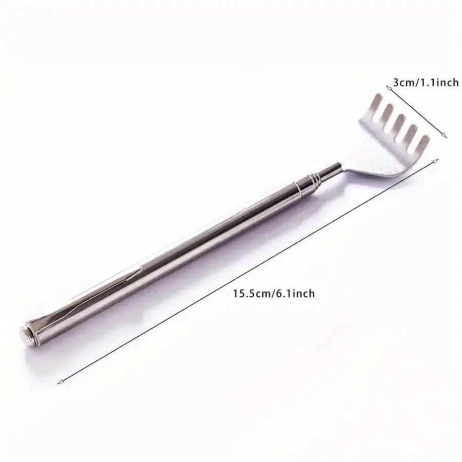 1PC random color Extendable Back Scratcher, Stainless Steel Portable Telescopic Rubber Handle Back Scratchers For Thanksgiving