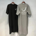 Women's Summer Loose T-shirt Dress Mid-Length Short Sleeve Casual Fashion Over-Knee Casual Dress