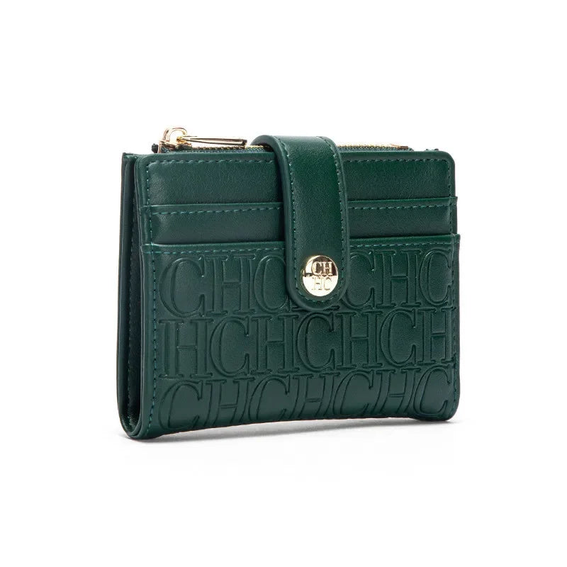 CH New Classic Folding Money Clip Compact Lightweight Luxury Brand Design Sense Letter Decoration Card Bag Women Zero Wallet