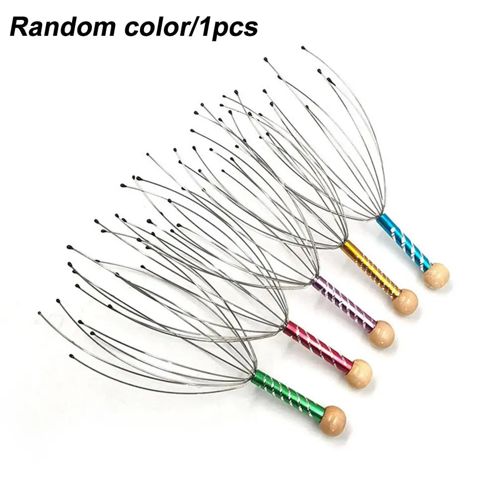 Octopus Head Massager Scratching Scalp Relaxation Relief Body Massager Scratcher Relieves Tension Health Care Tools Random Color