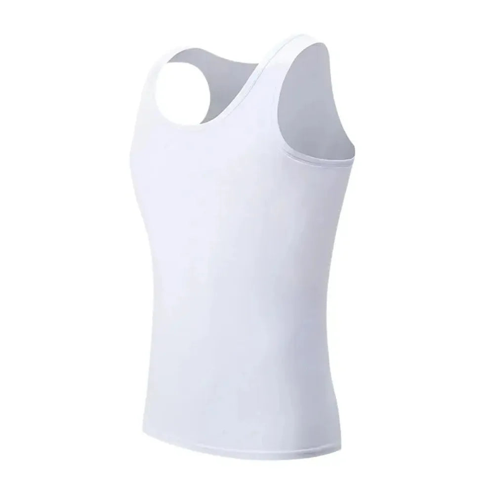 1 Pack Four Seasons Men's Cotton Joker Vest Teenagers Simple Fit Sports Fitness T-shirt Middle-aged Casual Sleeveless Shirt